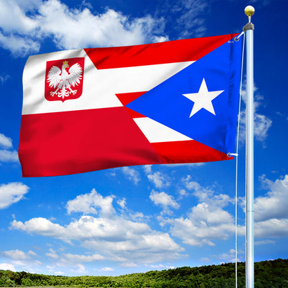 Puerto Rican And Polish Grommet Flag VTM1089NTH