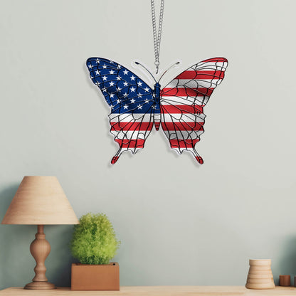 Patriotic Butterfly 4th Of july Suncatcher Window Hanging TQN5461NTH