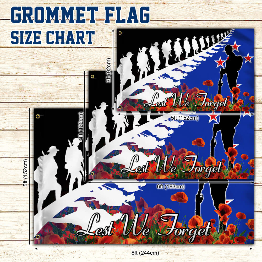 Anzac Day Remembrance Day Grommet Flag Lest We Forget THB3392GF