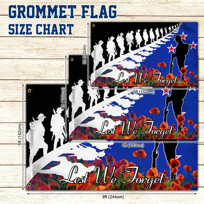 Anzac Day Remembrance Day Grommet Flag Lest We Forget THB3392GF