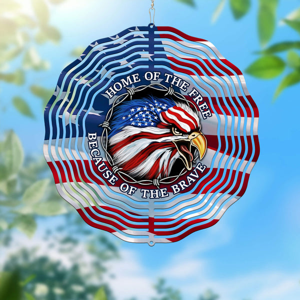 Happy 4th of july, Home Of The Free Memorial Patriotic Eagle American Wind Spinner TPT2698TNB