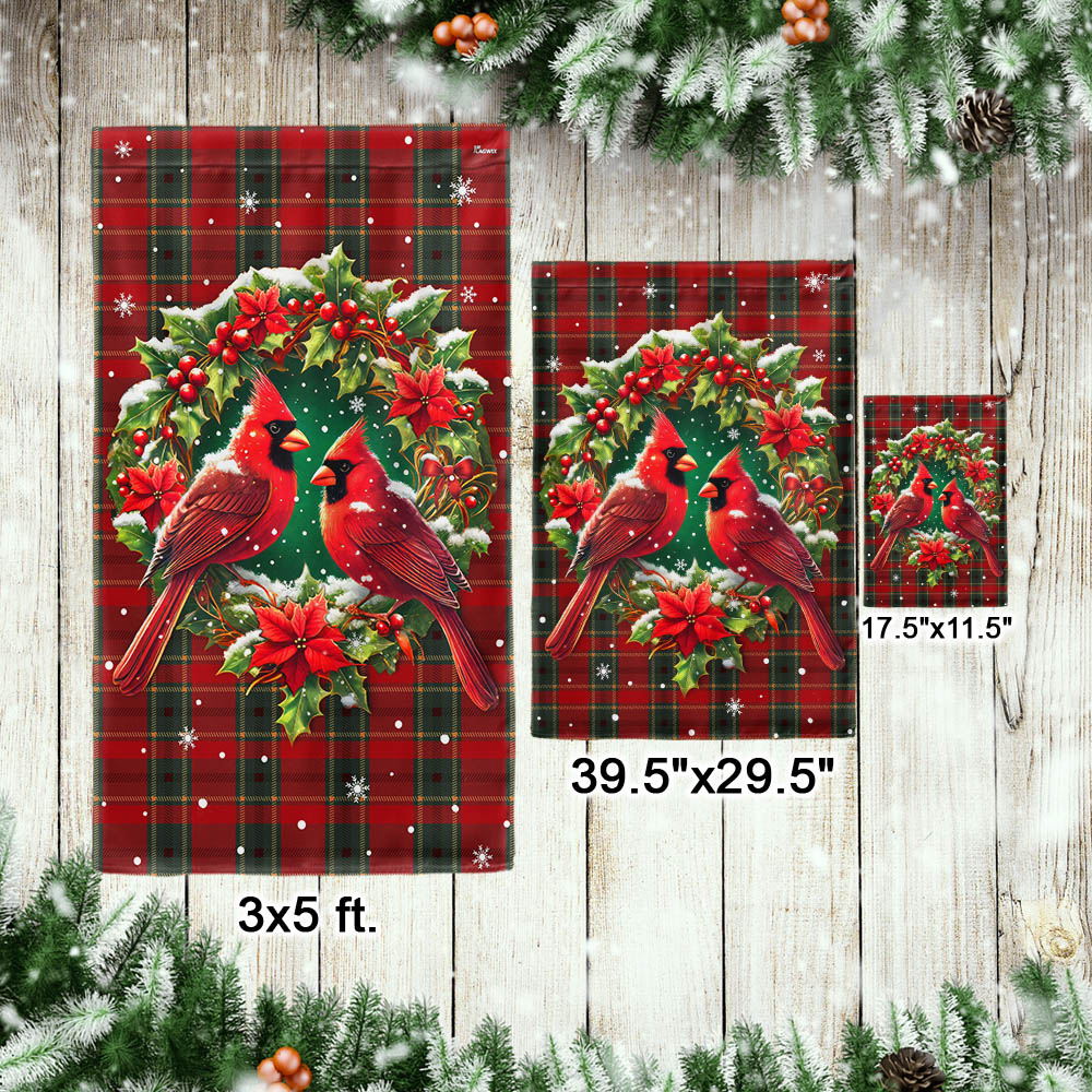 Cardinal Christmas Season's Greetings Winter Holiday Flag TQN4117F 3-Day Shipping