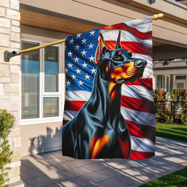 FLAGWIX Doberman Pinscher Dog American Flag TQN2668F