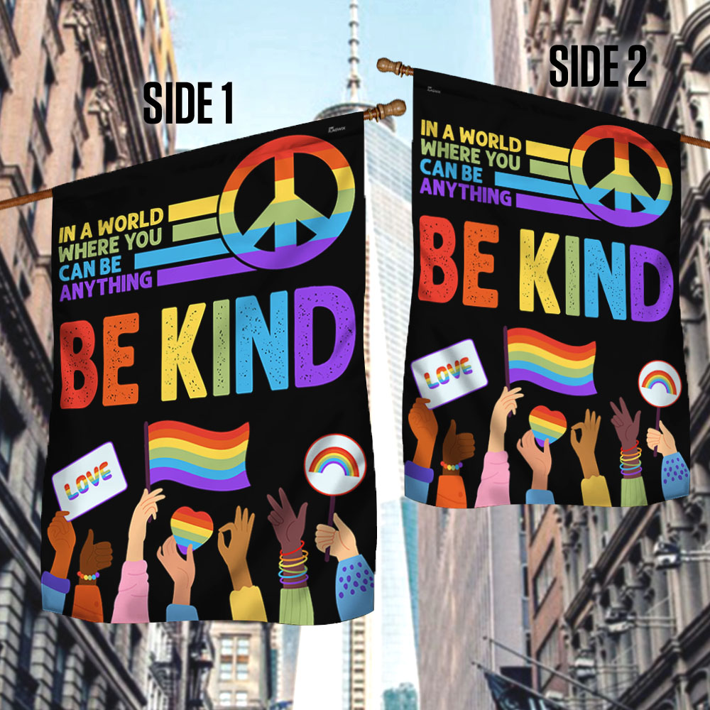 Be Kind LGBT Pride Peace Sign Flag MLN3174F