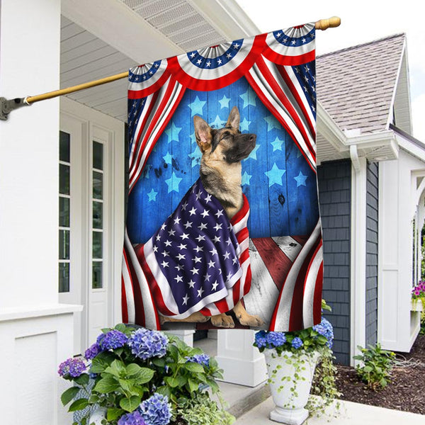 Flagwix American Flag - Happy 4th Of july German Shepherd Patriotic Dog American Flag Wrapped in Glory TPT898Fv2