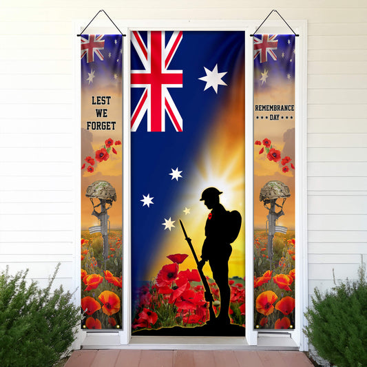 Australia Remembrance Day. Lest We Forget. Australian Veteran Door Cover &amp; Banners TPT1274CB