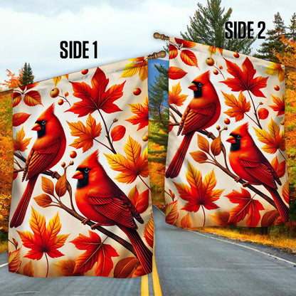 Cardinals Fall Autumn Leaves Flag MLN3557F