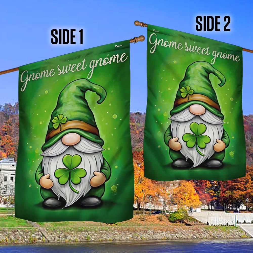 Irish St. Patrick's Day Gnome Sweet Gnome Flag TQN4635F