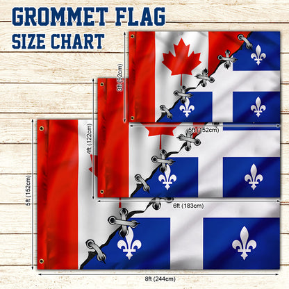Canadian Quebec Grommet Flag QNN196GFv1