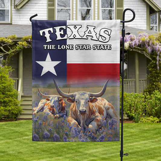 Texas Longhorn The Lone Star Flag - state flag