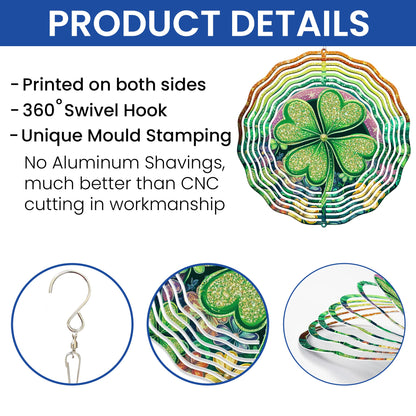 St. Patrick's Day Shamrock Rainbow Floral Wind Spinner VTM1047NGT