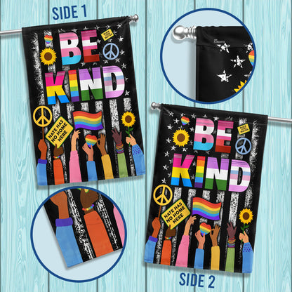 Be Kind Hippie Peace LGBTQ Kindness Equality Hate Has No Home Here Flag MLN1457F