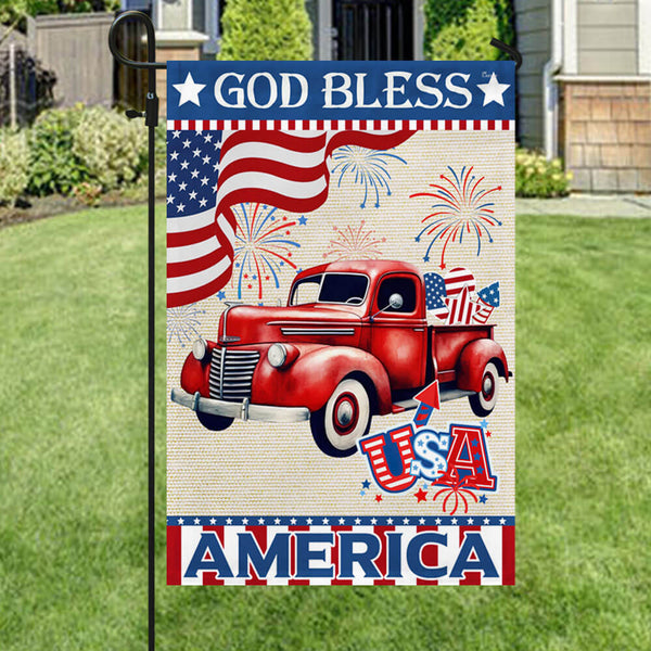 Flagwix American Flag - Patriotic Red Truck God Bless America Flag MLN1425F