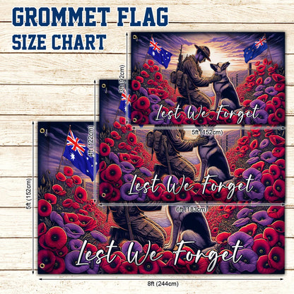 Anzac Day Lest We Forget They Also Served Grommet Flag TQN2695GF
