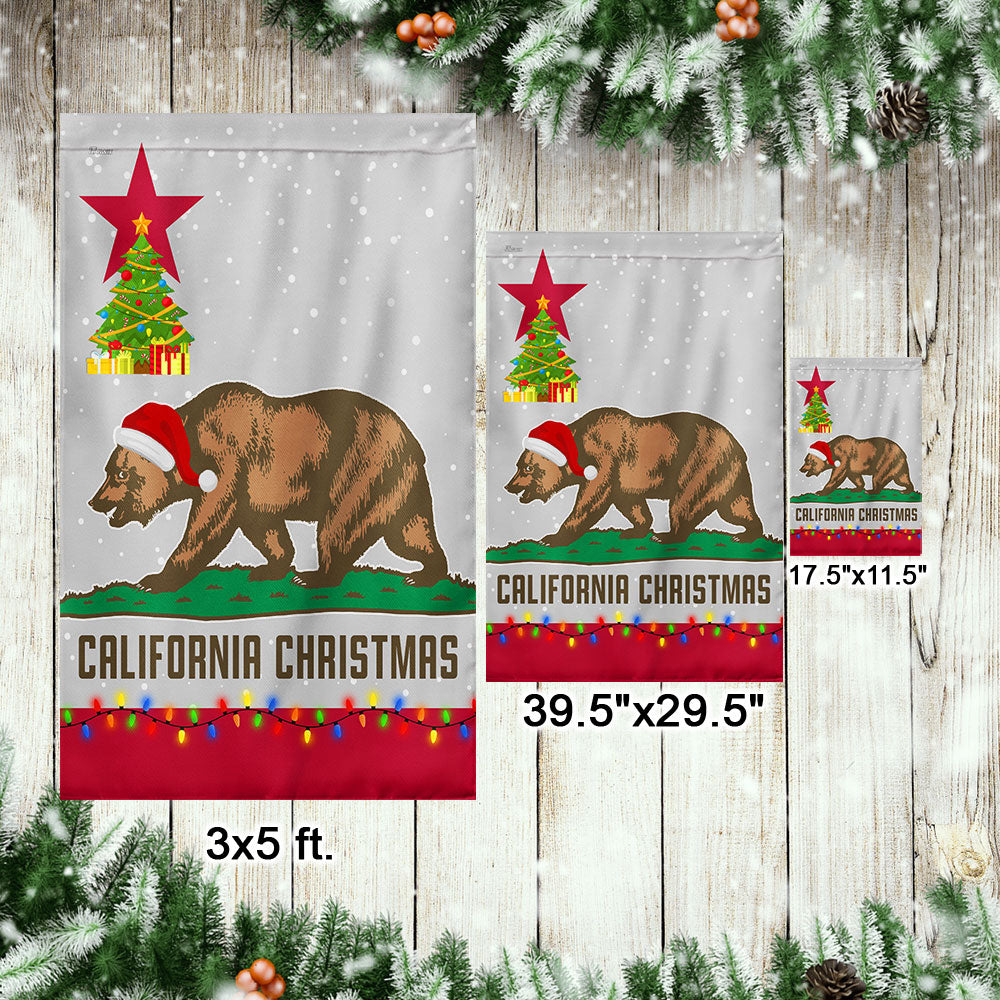 California Christmas Santa Bear Merry Christmas Flag MLN2045F
