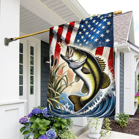 Bass Fishing American Flag MLN3315F