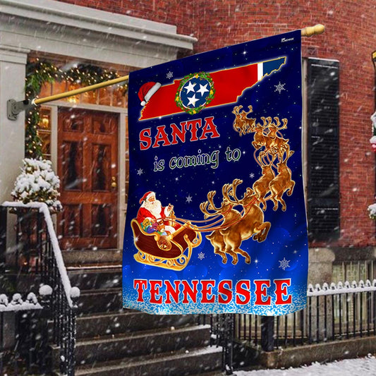 Tennessee Christmas Flag Santa Is Coming To Tennessee TQN1681Fv3