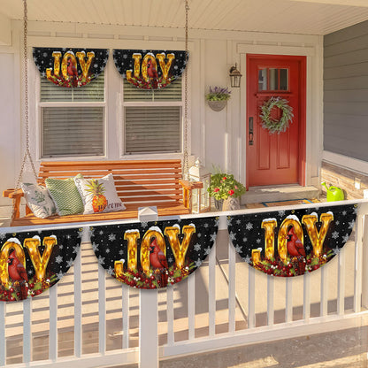 Cardinal Christmas Joy To The World Non-Pleated Fan Flag MLN4267FL 3-Day Shipping