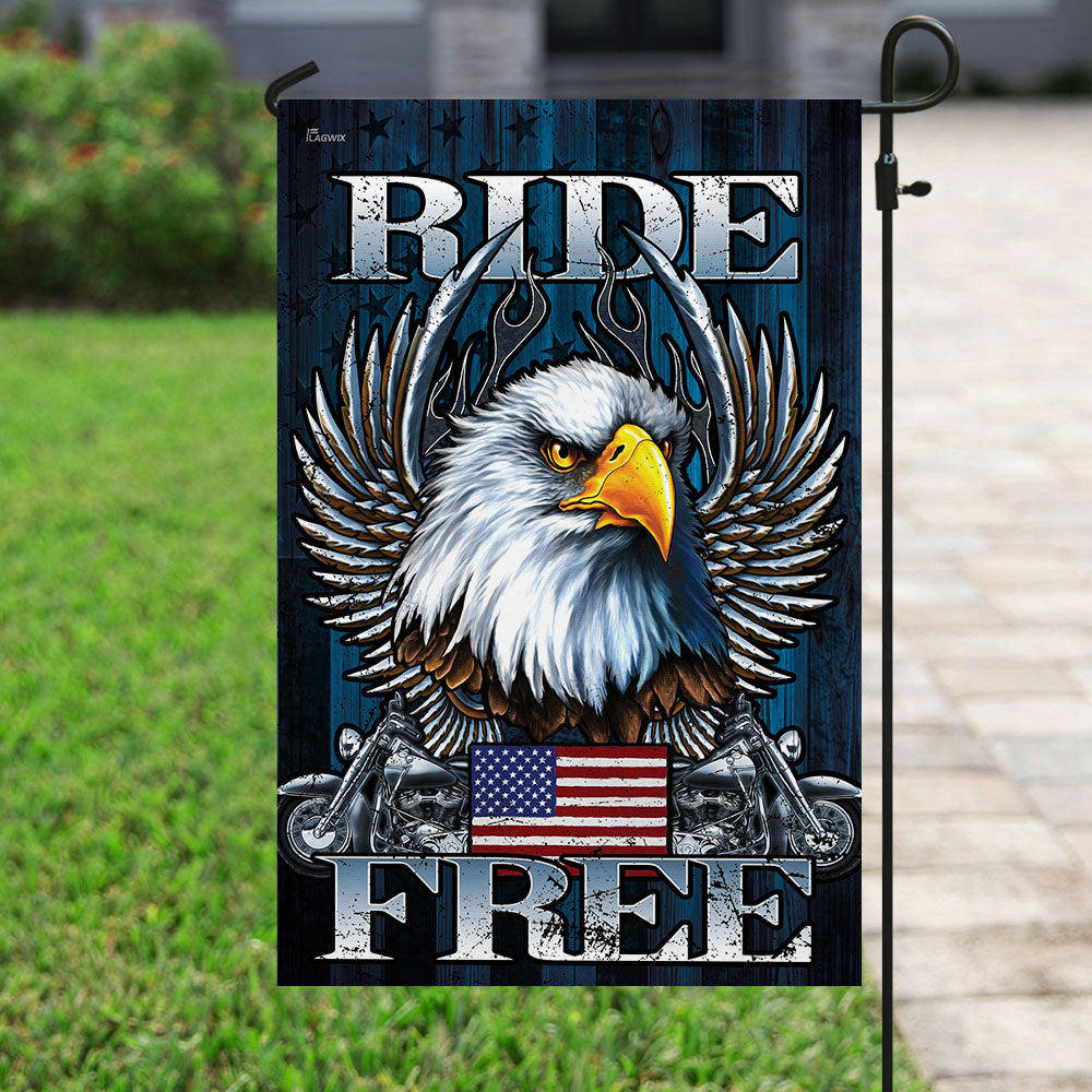 Biker - Ride Free Flag