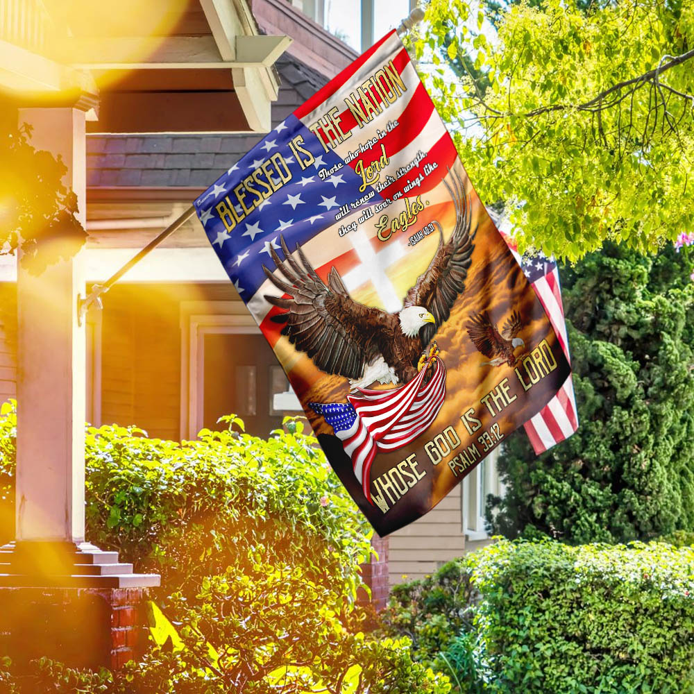 Blessed Is The Nation Whose God Is The Lord Eagle Flag