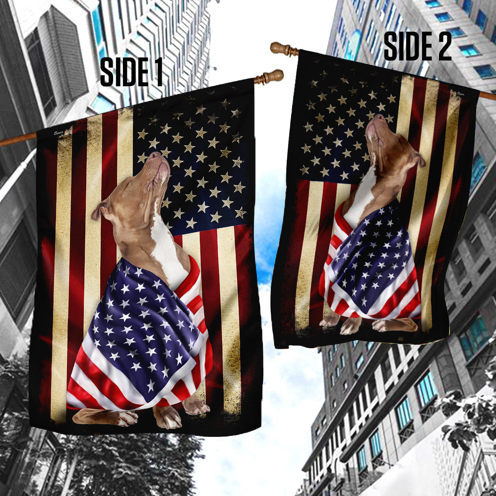 Pitbull American Patriot Flag