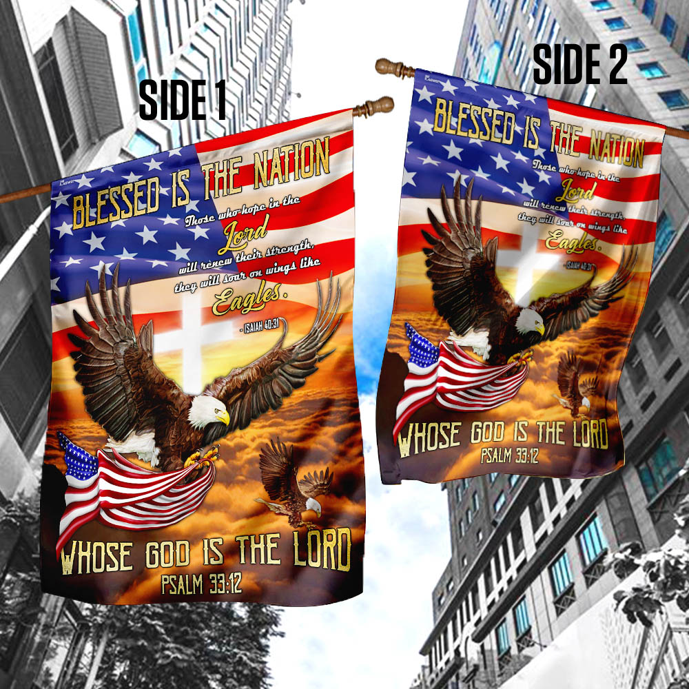 Blessed Is The Nation Whose God Is The Lord Eagle Flag