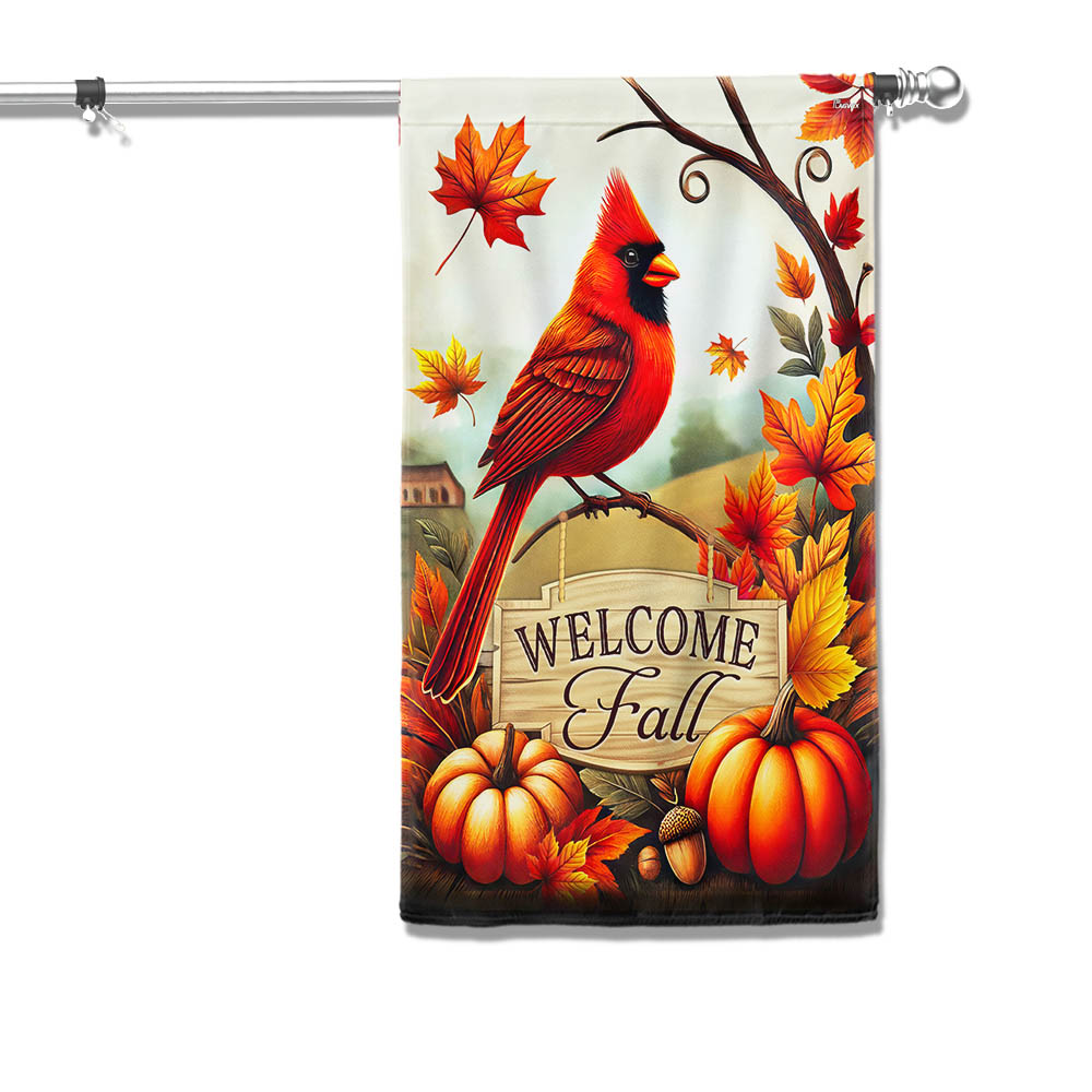 Cardinal Welcome Fall Flag MLN3649F