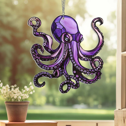 Octopus Suncatcher Acrylic Window Hanging MLN4335HVN