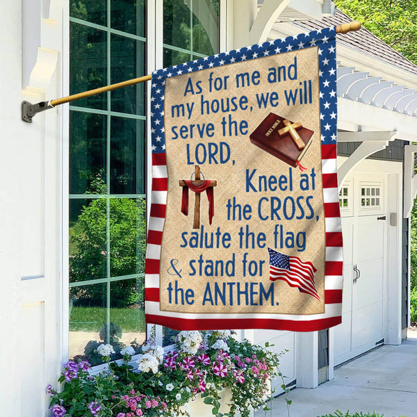 Flagwix American Flag - Jesus Christian Cross American Flag As For Me And My House We Will Serve The Lord Flag TPT564F