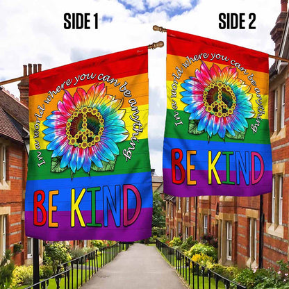 Be Kind Hippie Peace Sign Sunflower LGBT Flag TPT801F