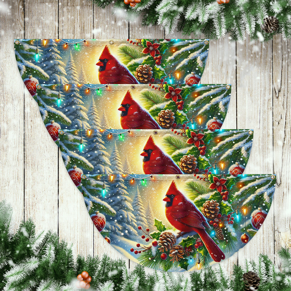 Cardinal Winter Christmas Non-Pleated Fan Flag TQN4068FL