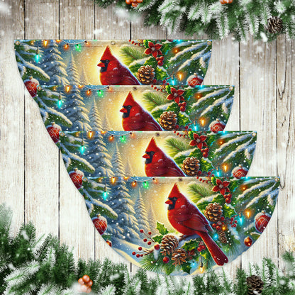 Cardinal Winter Christmas Non-Pleated Fan Flag TQN4068FL