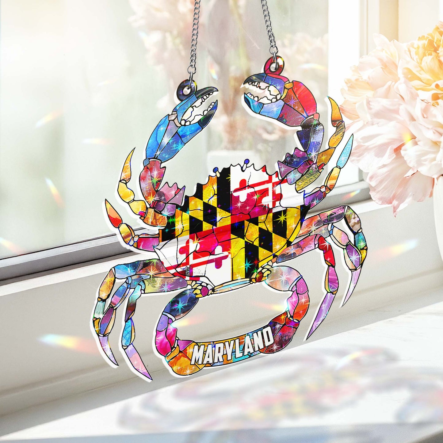 Maryland Crab Hologram Window Hanging MLN6059HVN