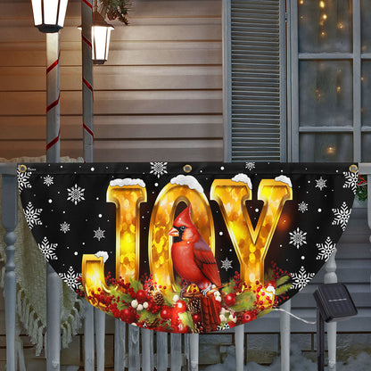 Cardinal Christmas Joy To The World Solar Led Fan Flag