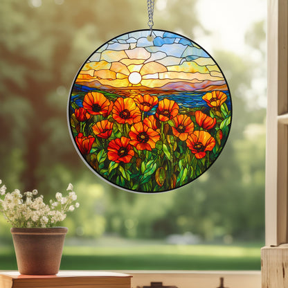 California Poppies Acrylic Suncatcher Hanging Sign Gift For California VTM985AS