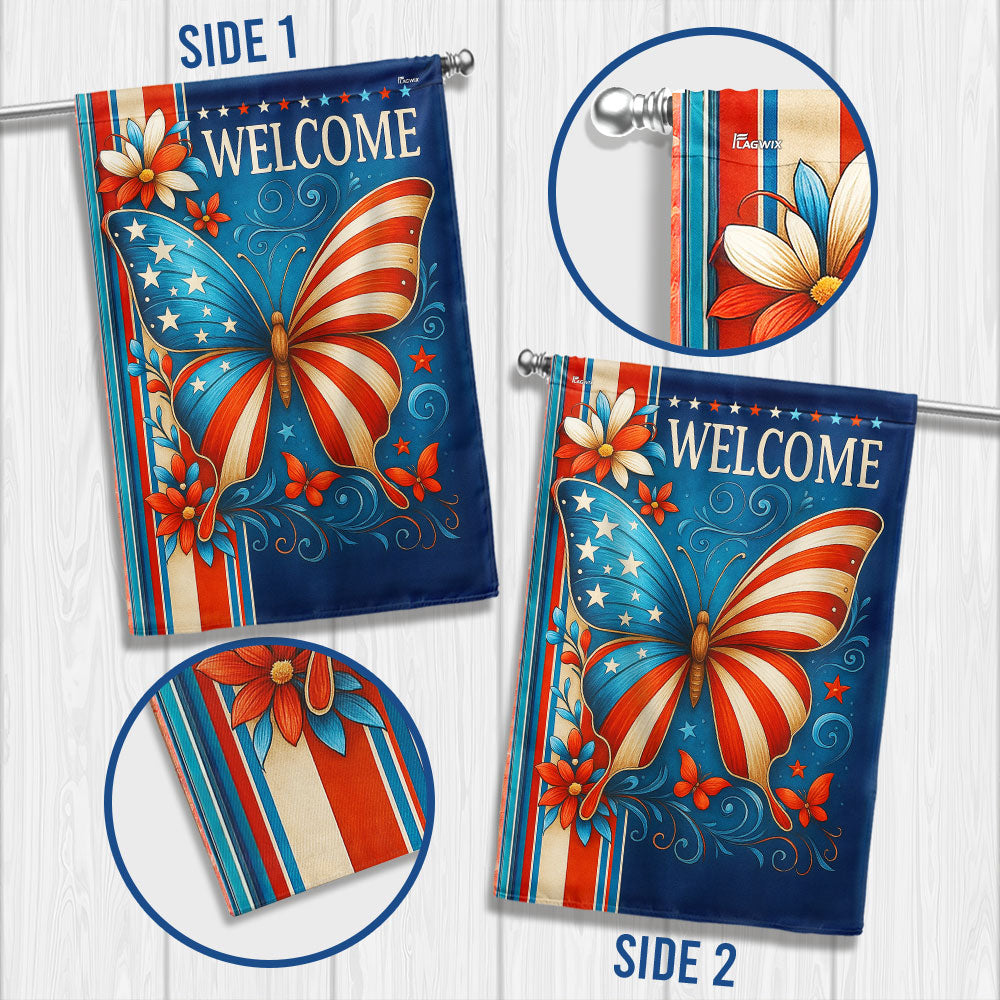 Patriotic Butterfly American Us Flag LHB304HVN