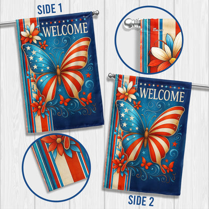Patriotic Butterfly American Us Flag LHB304HVN