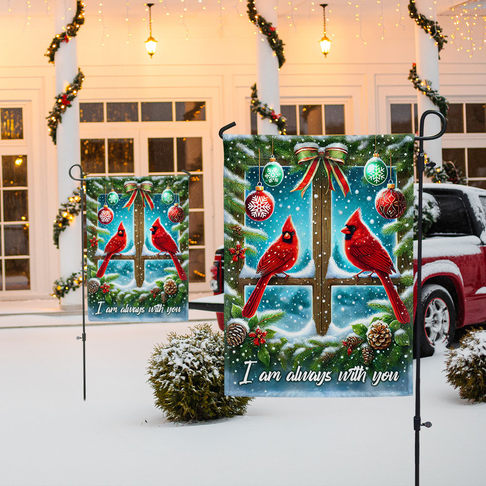 Cardinal Christmas Flag I Am Always With You Flag MLN4268F