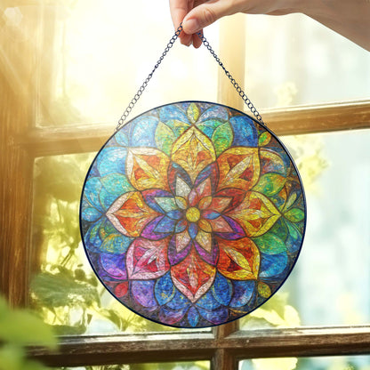 Mandala Stained Glass Suncatcher TQN5187HVN