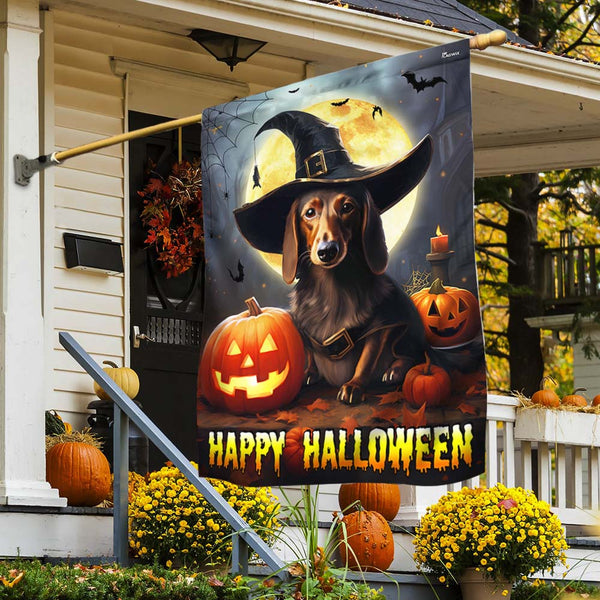 Dachshund Dog Happy Halloween Flag TQN1805F