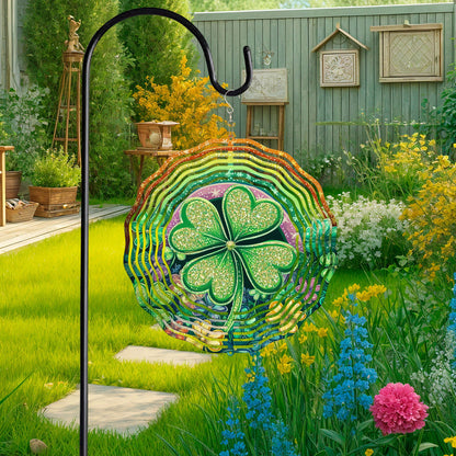 St. Patrick's Day Shamrock Rainbow Floral Wind Spinner VTM1047NGT