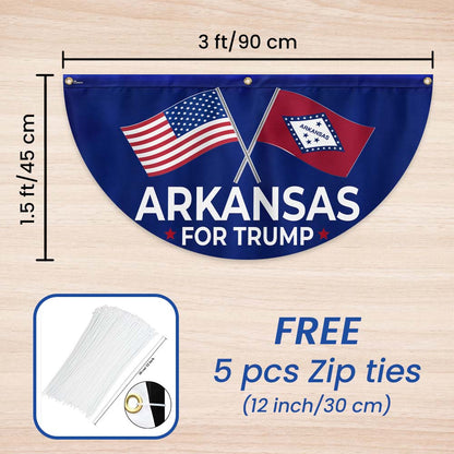 Arkansas For Trump 2024 Non-Pleated Fan Flag MLN3405FLv2