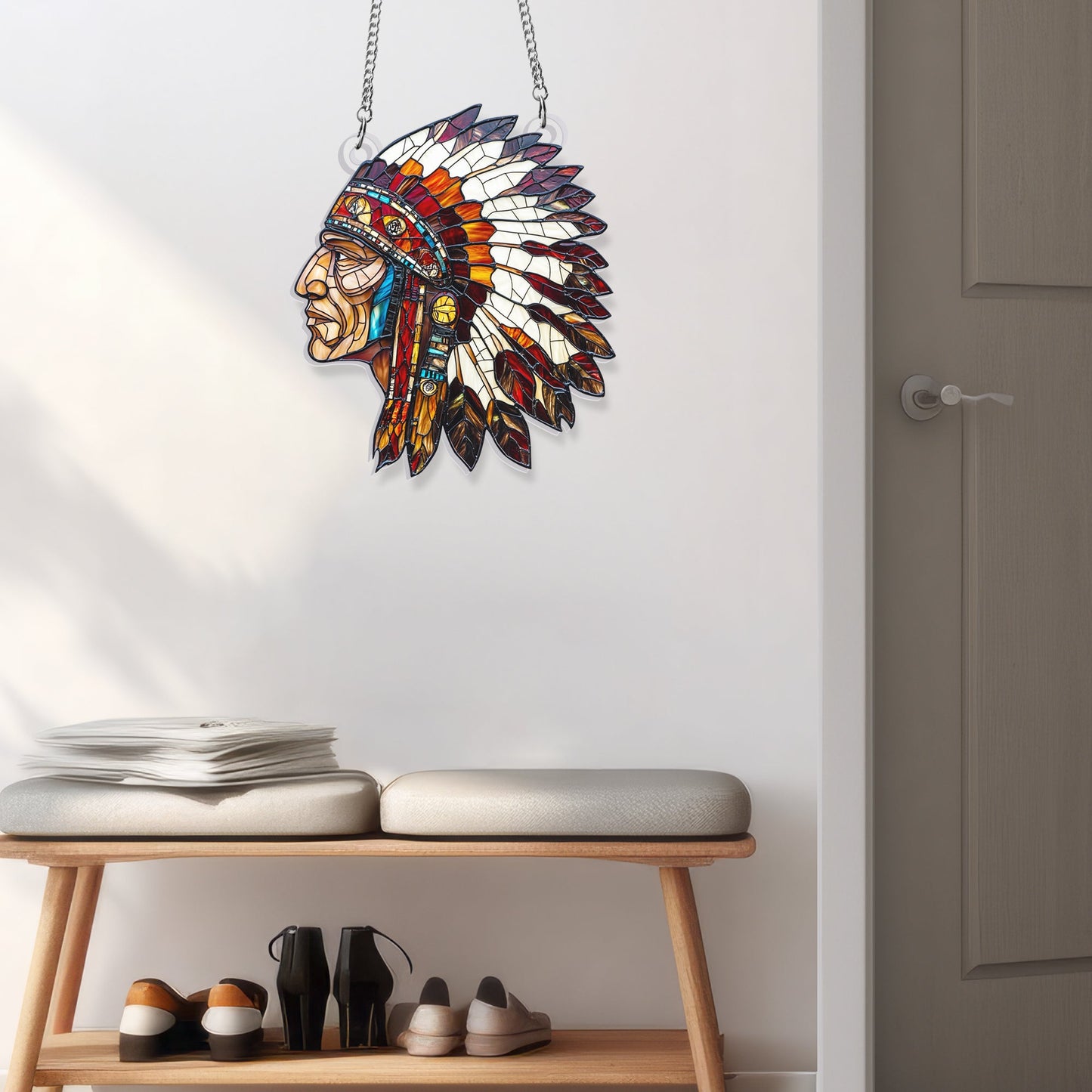Native American Suncatcher Acrylic Hanging Sign TQN4577AS
