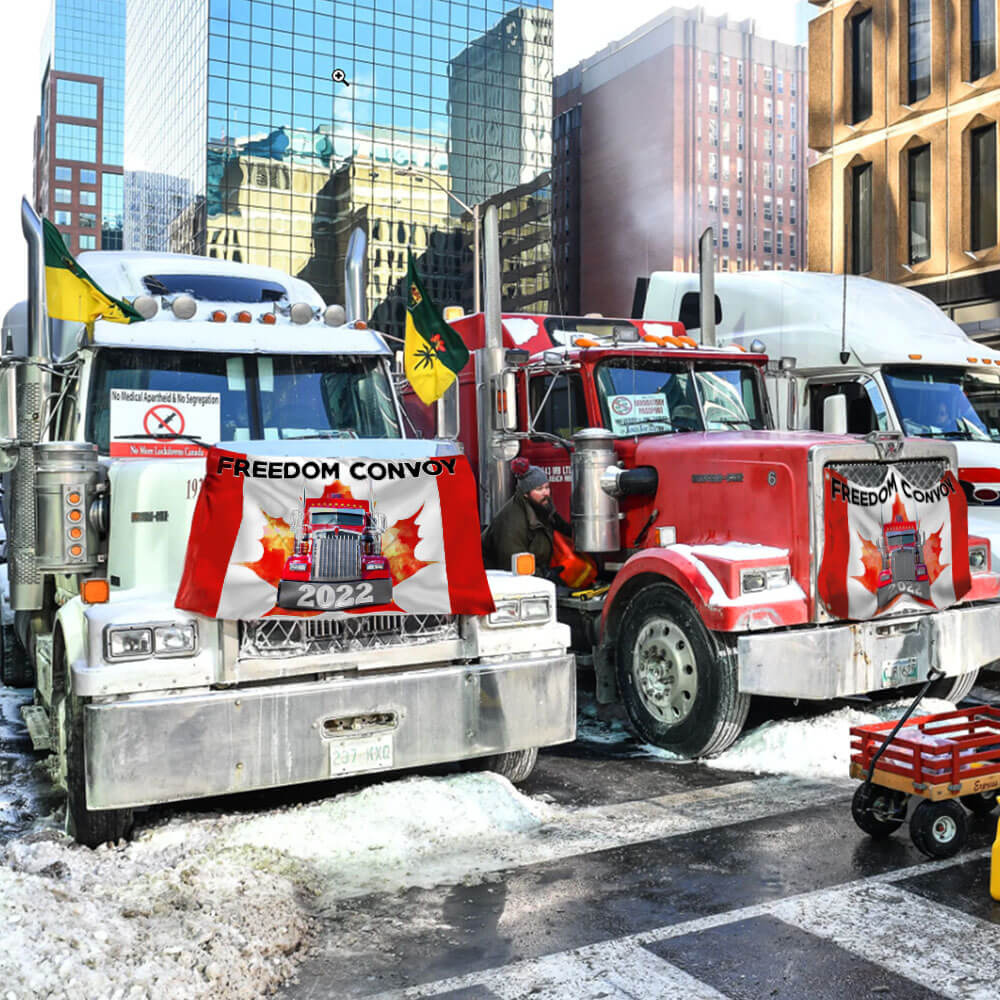 Canadian Freedom Convoy 2022 Flag, Truckers For Freedom, Mandate Freedom, Canadian Trucker Grommet Flag THB3752GF