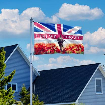 Lest We Forget UK Armed Forces Day Veteran Grommet Flag VTM1187NGT