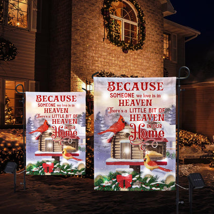 Cardinal Christmas Because Someone We Love Is In Heaven Solar LED Garden Flag MLN1917SF