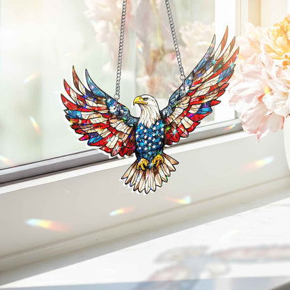 Patriotic Eagle Hologram Window Hanging TQN5514DNV