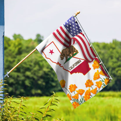 California State With California Poppy Flag MLN1111Fv4