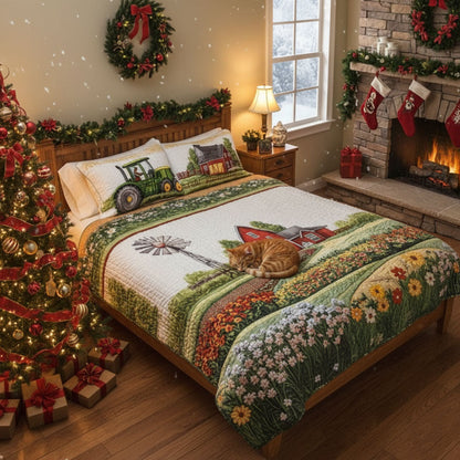 Barnyard Blossom 3-Piece Quilted Bedding Set NCU0PT5649