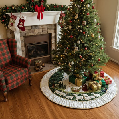 Blessed Manger Christmas Quilted Tree Skirt NCU0PT1220